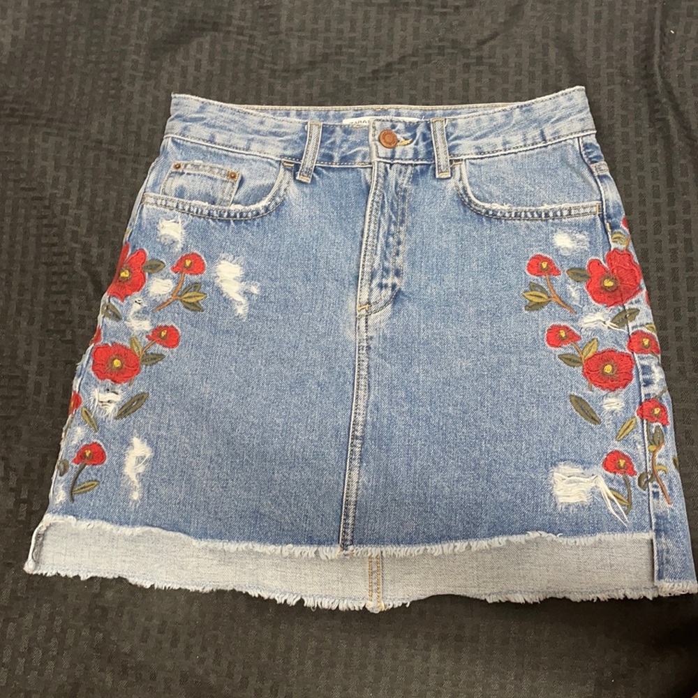 Zara Basic z1975 Denim Skirt Size XS